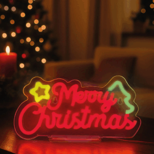 - LED SIGN - MERRY XMAS LAMPADA LED EFFETTO NEON